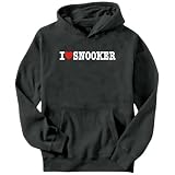 I Love Snooker Sports Mens Hoodie (Dark Silver, Sizes X-Small - XXX-Large)