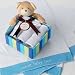 Honey Bear Sweet Baby Boy Burp Cloth Gift Set in Keepsake Box