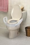 Raised Toilet Elongated Elevated Seat with Arms,fits In between Tolilet Bowel and Seat
