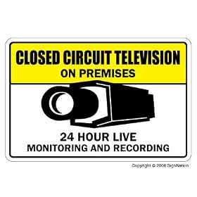 SECURITY CAMERA ~Sign~ cctv signs burglar camera alarm