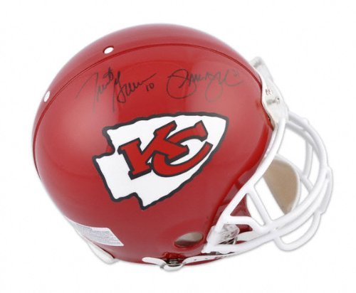 Priest Holmes and Trent Green Autographed Pro-Line Helmet | Details: Kansas City Chiefs, Authentic Riddell Helmet