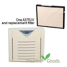 Alen A375UV Multi Gas HEPA Air Purifier, with A375UV Replacement HEPA Air Filter