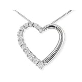 1/5ct Diamond Journey Heart Pendant in 10K White Gold