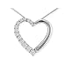 1/5ct Diamond Journey Heart Pendant in 10K White Gold