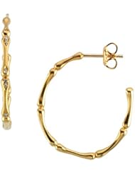 14K Yellow Gold Diamond Hoop Earrings - 0.08 Ct. -- LIFETIME WARRANTY