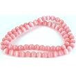 Pink Round Fiber Optic Cats Eye Beads 16" Strand 6mm