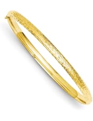 14k 2/16 Diamond-cut Fancy Hinged Bangle Bracelet, Best Quality Free Gift Box Satisfaction Guaranteed