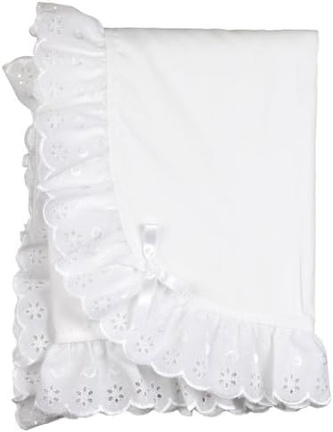 Little Zazzy Baby-Girls Solid White Monogrammable Receiving Blanket