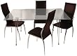 60 in. Medallion 5 pc. Set with Brown Dining Chairs By Walker Edison Furniture