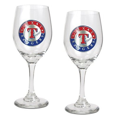 Texas Rangers 2 Piece Wine Glass Set