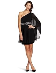 Beaded One Shoulder Chiffon/Polyester/Satin  Dress