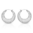 Hoops Earrings With 0.90ctw Genuine Clean Diamonds in 14K White Gold. Total item weight 9.4g