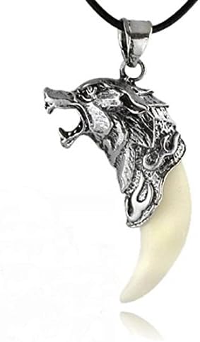 Nicerocker Hot Fashion Brave Man Wolf Tooth Necklace Titanium Steel Domineering Pendant Jewelry