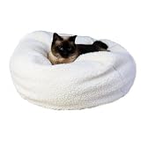 Sherpa Puff Ball Pet Bed in All-natural Sherpa Dimension: Medium (26″ diameter)