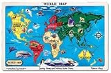 kids and infants educational toys item: World Map Wooden Jigsaw Puzzle by Melissa and Doug
