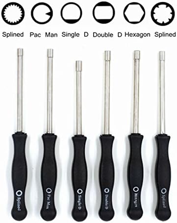 Wocst 2 Cycle Carburetor Adjustment Tool 21 Teeth Splined/Pac Man/Single D/Double D / 7-Teeth Splined Pac Man/Hexagon Carb Screwdriver for Common 2 Cycle Small Engine(Set of 6)