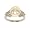 10mm Imitation Pearl Silvertone Cocktail Ring with Triangle Sides Set with Tiny Cubic Zirconia Stones Size 5