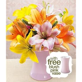 Royal Easter Lilies with Blush Pink Vase