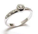 Diamond and Platinum Promise Ring, Ring Size 6, TW 0.25 Carat