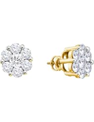 0.50CTW DIAMOND FLOWER EARRINGS