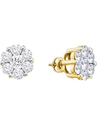 0.50CTW DIAMOND FLOWER EARRINGS