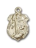 Gold Filled St. Michael the Archangel Pendant with Gold Filled Lite Curb Chain 18 inch