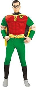 DC Comics Deluxe Muscle Chest Robin Adult Costume, Medium