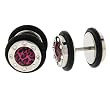 Faux Plug With Clear CZ- Pink Leopard Logo - 16g Stud - 00g Fake Plug - Sold as a Pair Faux Plug With Clear CZ- Pink Leopard Logo - 16g Stud - 00g Fake Plug - Sold as a Pair