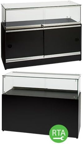 Black Based Infinity Jewelry Showcase - Ready to Assemble 48"W x 36"H x 18 1/4"D