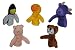 5 tlg. Set Fingerpuppen Ente, Schwein, Teddy Bär, Pinguin und Stier Haustiere