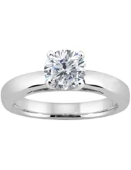 0.80 Ct Round H/I SI1/SI2 Diamond 18K White Gold Solitaire Ring