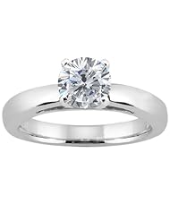 0.80 Ct Round H/I I1 Diamond 14K White Gold Solitaire Ring