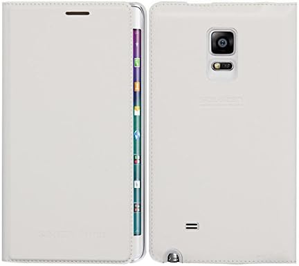 Solozen Slim View Flip Battery Cover Case [Ivory White] w/ Card Pocket for Samsung Galaxy Note Edge N915