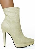 Dressy Cool Designer Lace Covered Ankle Boot from Hot Fash Shoes - VANITEE White