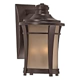 Quoizel Harmony 17 1/2-Inch Large Wall Lantern with Cream Linen Glass, Imperial Bronze Finish #HY8411IB