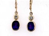 14K Amethyst & Diamond Leverback Earrings