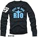 Sports : Rio city of god SIEMPRE SAMBA langarm T-Shirt Designer schwarz/blau