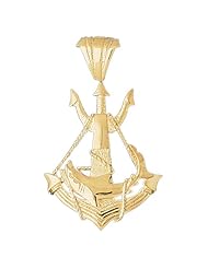 CleverEves 14K Gold Pendant Anchor with Shark 10.9 - Gram(s)