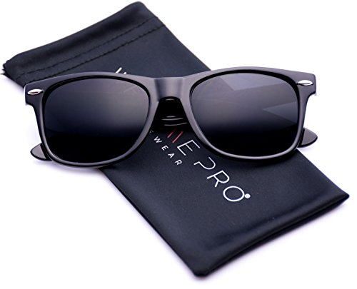 Black Classic Horn Rimmed 80's Retro Sunglasses