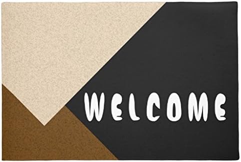 LOU5KB Only Colors Stripes Brown Beige Your Backg Mats Doormat Washable Indoor/Outdoor Decor Rubber Doormats 16" x 24"