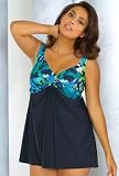 Delta Burke® Watercolors Plus Size Drape Front Swimdress - Plus Size Swimsuit Plus Size Swimsuits