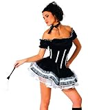 Sexy Adult Womens Halloween Costumes French Maid Black Dress Costume Theme Party Outfit