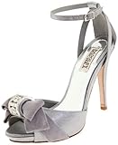 Badgley Mischka Women's Baby Ankle Strap Pump, Silver, 7.5 M US
