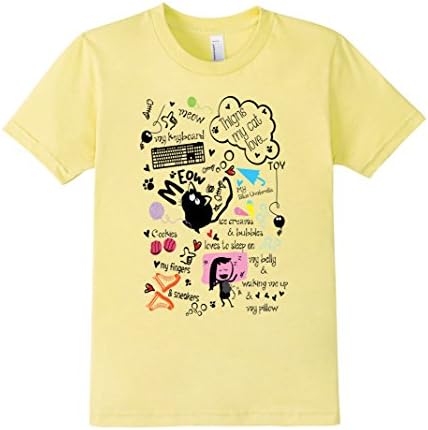Kids Things That My Cat Love Tshirt Toy Keyboard Finger Belly 6 Lemon