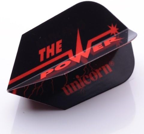 3 x SETS UNICORN THE POWER PHASE 5 DARTS FLIGHTS BLACK / RED SLIM