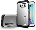 Galaxy S6 Edge Case, Spigen&reg; [Tough Armor] HEAVY DUTY [Satin Silver] EXTREME Protection / Rugged but Slim Dual Layer Protective Cover for Galaxy S6 Edge (2015) - Satin Silver (SGP11432)