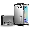 Galaxy S6 Edge Case, Spigen&reg; [Tough Armor] HEAVY DUTY [Satin Silver] EXTREME Protection / Rugged but Slim Dual Layer Protective Cover for Galaxy S6 Edge (2015) - Satin Silver (SGP11432)