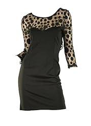 Long Sleeves Polka Dot Print Nylon Sweetheart Cutout Mesh Evening Dress 