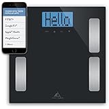 Weight Gurus Digital Body Fat Scale with Large Backlit LCD and Smartphone Tracking (black)