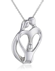 Sterling Silver Parents and Child Family Pendant Necklace, 18"